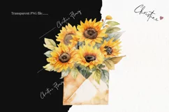Watercolor Sunflower Letter Clipart | Watercolor Sunflower Product Image 2