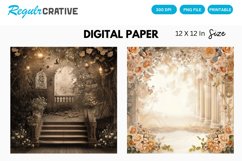 Wedding Fantasy Digital Paper, Wedding Background Product Image 1