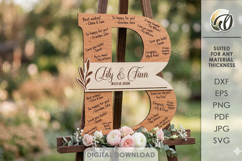 Wedding Guest Book Letters Signs Bundle Laser Cut Product Image 4