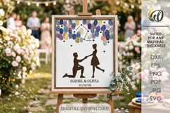 3D Wedding guest fingerprint sign Laser Cut Product Image 1