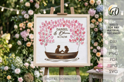 3D Wedding guest fingerprint sign Laser Cut Product Image 1