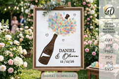 3D Wedding guest fingerprint sign Laser Cut Product Image 1