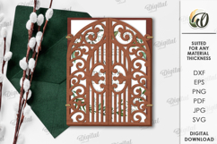 Wedding invitation holder Lasercut. Rustic invitation holder Product Image 1