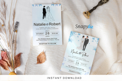 Printable Navy Blue Wedding Invitation Canva Templates Product Image 2
