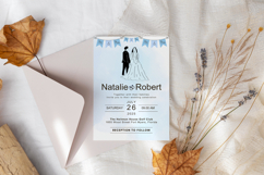 Printable Navy Blue Wedding Invitation Canva Templates Product Image 3