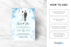 Printable Navy Blue Wedding Invitation Canva Templates Product Image 5