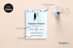 Printable Navy Blue Wedding Invitation Canva Templates Product Image 6
