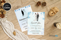 Printable Navy Blue Wedding Invitation Canva Templates Product Image 7