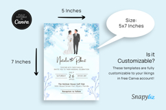 Printable Navy Blue Wedding Invitation Canva Templates Product Image 8
