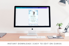 Printable Navy Blue Wedding Invitation Canva Templates Product Image 9