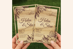 Wood Wedding Invitation, Wedding Card Template Product Image 1
