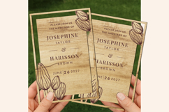 Wood Wedding Invitation, Wedding Card Template Product Image 1