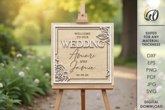Wedding Layered Welcome Signs Bundle Lasercut. Wedding SVG Product Image 2