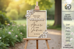 Wedding Layered Welcome Sign Laser Cut. Wedding Decor SVG Product Image 1