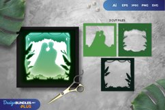 3D Shadow Box Wedding Couple in The Forest Layered Papercut Product Image 1