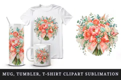 Wedding tumbler, mug wrap, clipart sublimation design Product Image 1