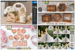 185 Wedding Mega Bundle Laser Cut | Marriage Event Decor SVG Product Image 6