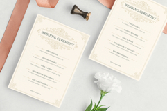 Vintage Wedding Ceremony Program Canva Template Product Image 2