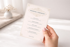 Vintage Wedding Ceremony Program Canva Template Product Image 5