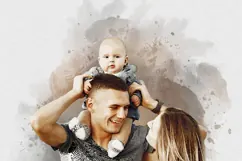Watercolor Brush Of Love Family Portraits Effect Product Image 2