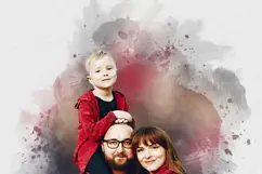 Watercolor Brush Of Love Family Portraits Effect Product Image 3