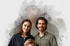 Watercolor Brush Of Love Family Portraits Effect Product Image 4