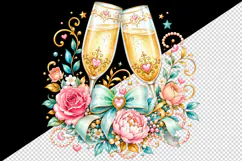 Wedding tumbler, mug wrap, clipart sublimation design Product Image 2