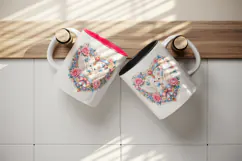 Wedding tumbler, mug wrap, clipart sublimation design Product Image 3