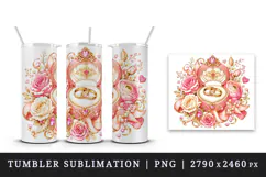 Wedding tumbler, mug wrap, clipart sublimation design Product Image 4