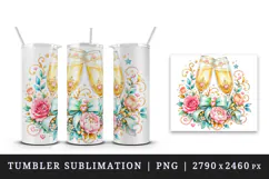Wedding tumbler, mug wrap, clipart sublimation design Product Image 4