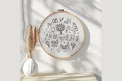 Wedding Embroidery Pattern PDF Romantic Bridal Icons Floral Product Image 3