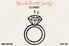 Bachelorette Party Line Art Clipart Bride SVG PNG EPS Product Image 1