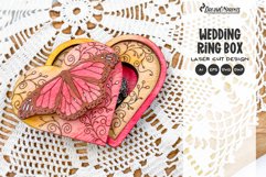 Wedding Ring Box Laser Cut Design | Butterfly Jewelry Box Product Image 1