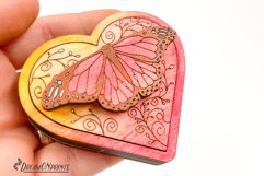 Wedding Ring Box Laser Cut Design | Butterfly Jewelry Box Product Image 2