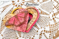 Wedding Ring Box Laser Cut Design | Butterfly Jewelry Box Product Image 6