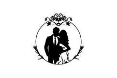 Wedding silhouette vintage monogram illustration design Product Image 1