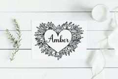 Heart Wreath Svg. Floral and Flower Frame Png Clipart. Product Image 2