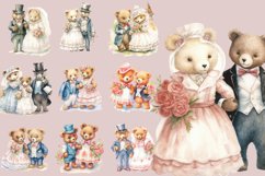 Teddy Bear Wedding Clipart | Watercolor Clipart Product Image 2