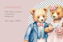 Teddy Bear Wedding Clipart | Watercolor Clipart Product Image 3