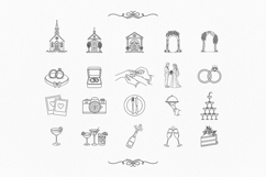 Wedding Timeline Icons | Line Art Clipart Bundle | SVG &amp; PNG Product Image 2