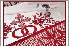 Slavic wedding cross stitch and FSL crochet design set Product Image 3
