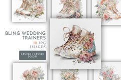 Wedding Trainers | Watercolour Clipart JPG Product Image 1