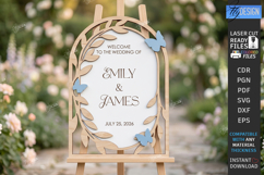 Wedding Welcome Sign Laser Cut | Floral Wedding Laser Decor Product Image 1