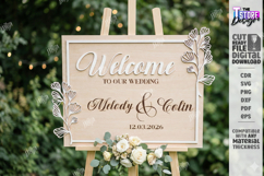 Wedding Welcome Sign Laser Cut | Wedding Reception Decor SVG Product Image 1