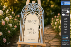 Wedding Welcome Sign Laser Cut | Floral Wedding Laser Decor Product Image 1