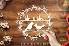 Mr & Mrs Cockatoo Couple Perched in Leafy Wreath Papercut Product Image 1