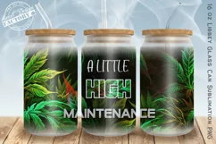 weed glass can, marijuana libbey glass can sublimation Product Image 1