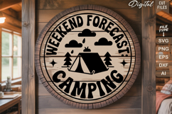 Weekend Forecast Camping SVG File | Camping Round Sign SVG Product Image 2