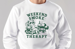 Weekend Smoke Therapy SVG - Funny Raccoon BBQ PNG Design Product Image 3