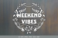 Weekend Vibes Papercut SVG Product Image 1